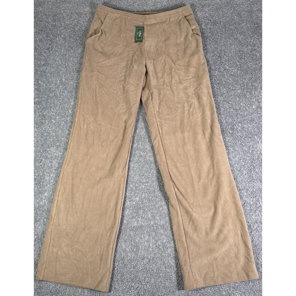LL Bean Pants Women's Sable Perfect Fit Knit Cords Corduroy Pull On Medium Tall